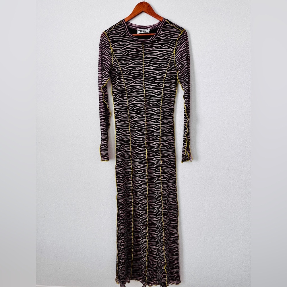 Zebra Print Long Sleeve Dress